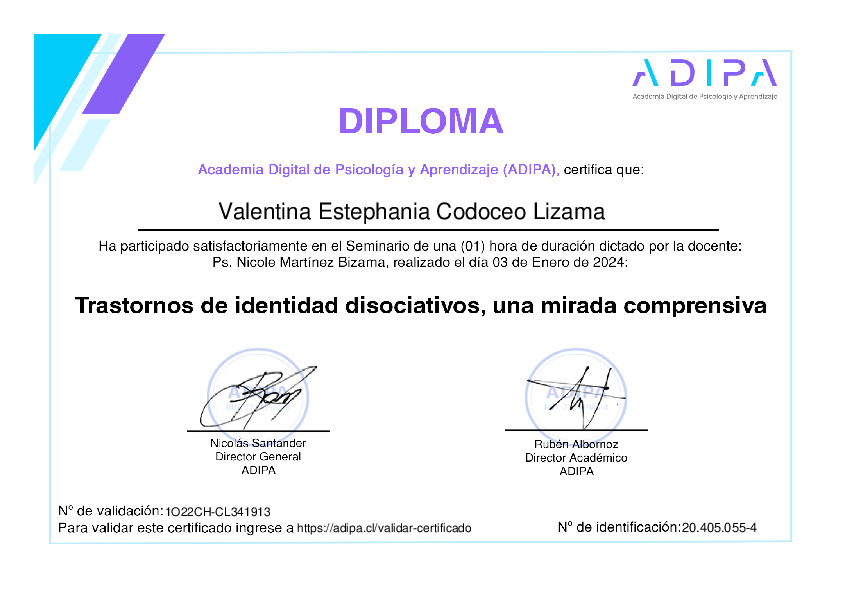 Trastornos de identidad disociativos, una mirada comprensiva  - Adipa