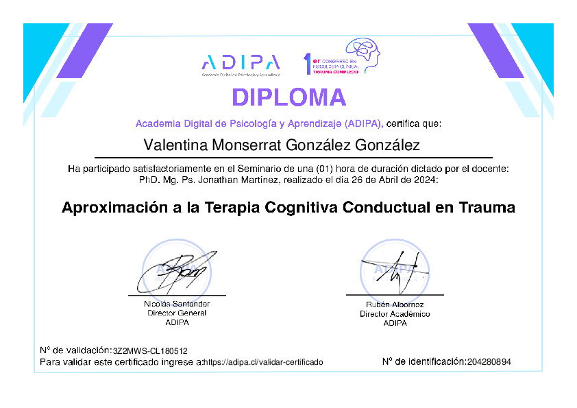 Certificado Trauma TCC - Adipa
