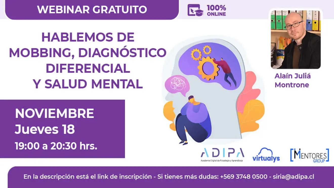 Seminario: Hablemos de Mobbing, diagnóstico diferencial y salud mental - Adipa