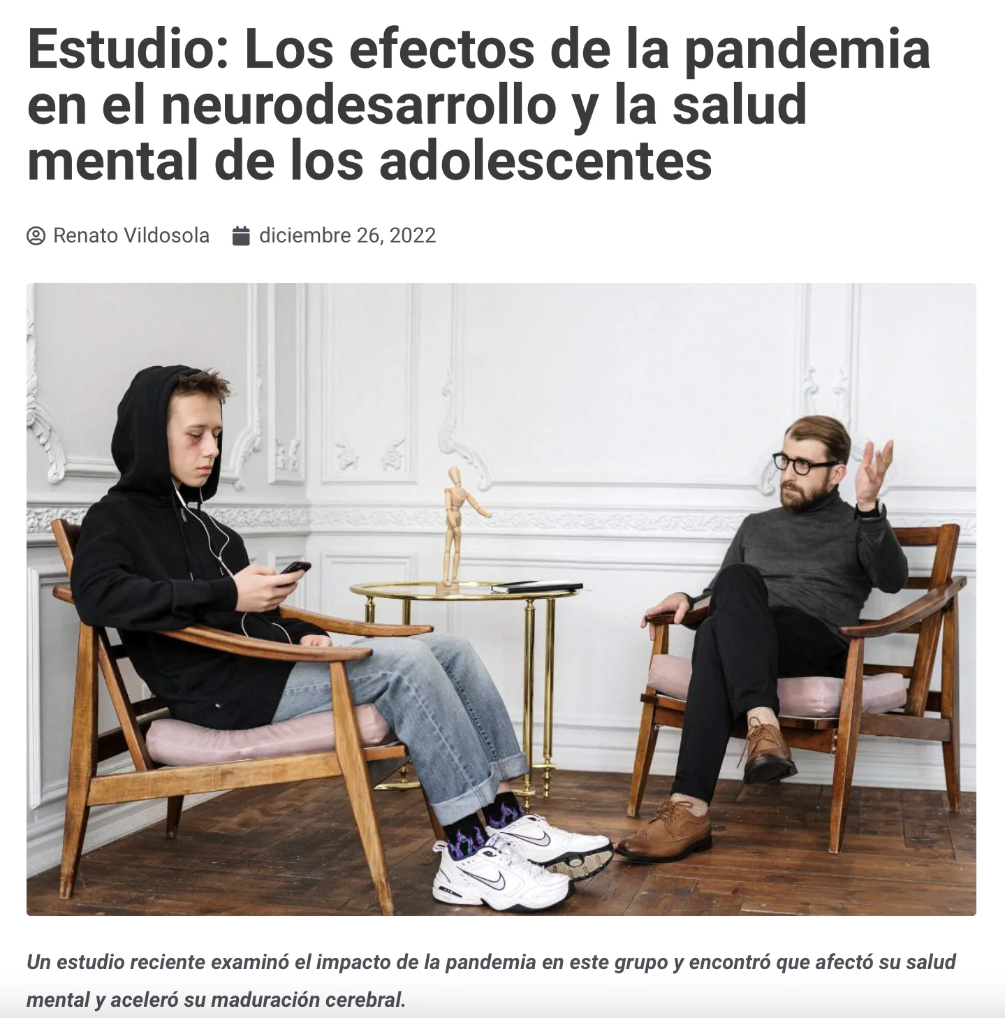 captura de pantalla noticia