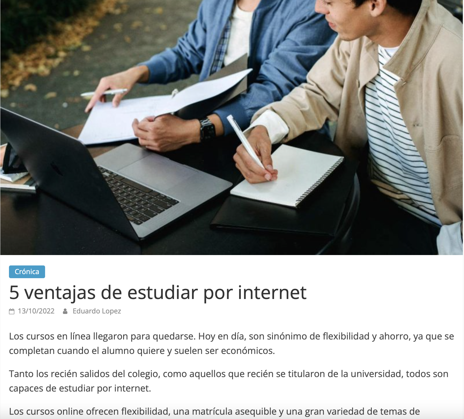 captura de pantalla nota