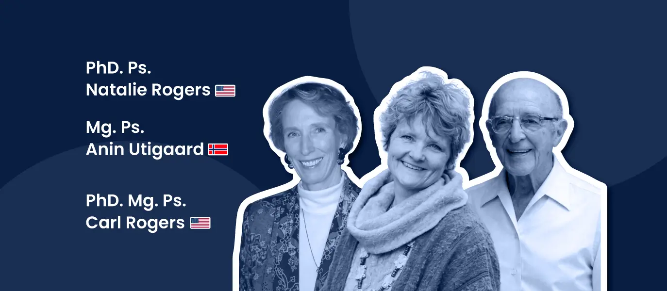 Sesión Magistral de Carl Rogers, Natalie Rogers y Anin Utigaard en Terapia Centrada en la Persona - Adipa