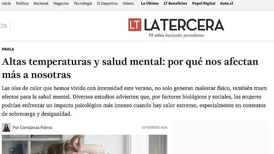 captura de pantalla de noticia en la tercera